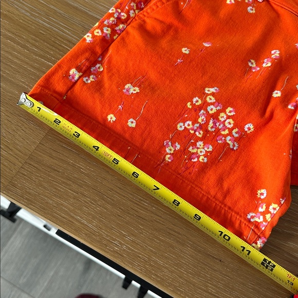 Bundle 5 items @ 10$, pay only 30$ - 2 items free!  Orange Floral Twill Shorts - Picture 11 of 12